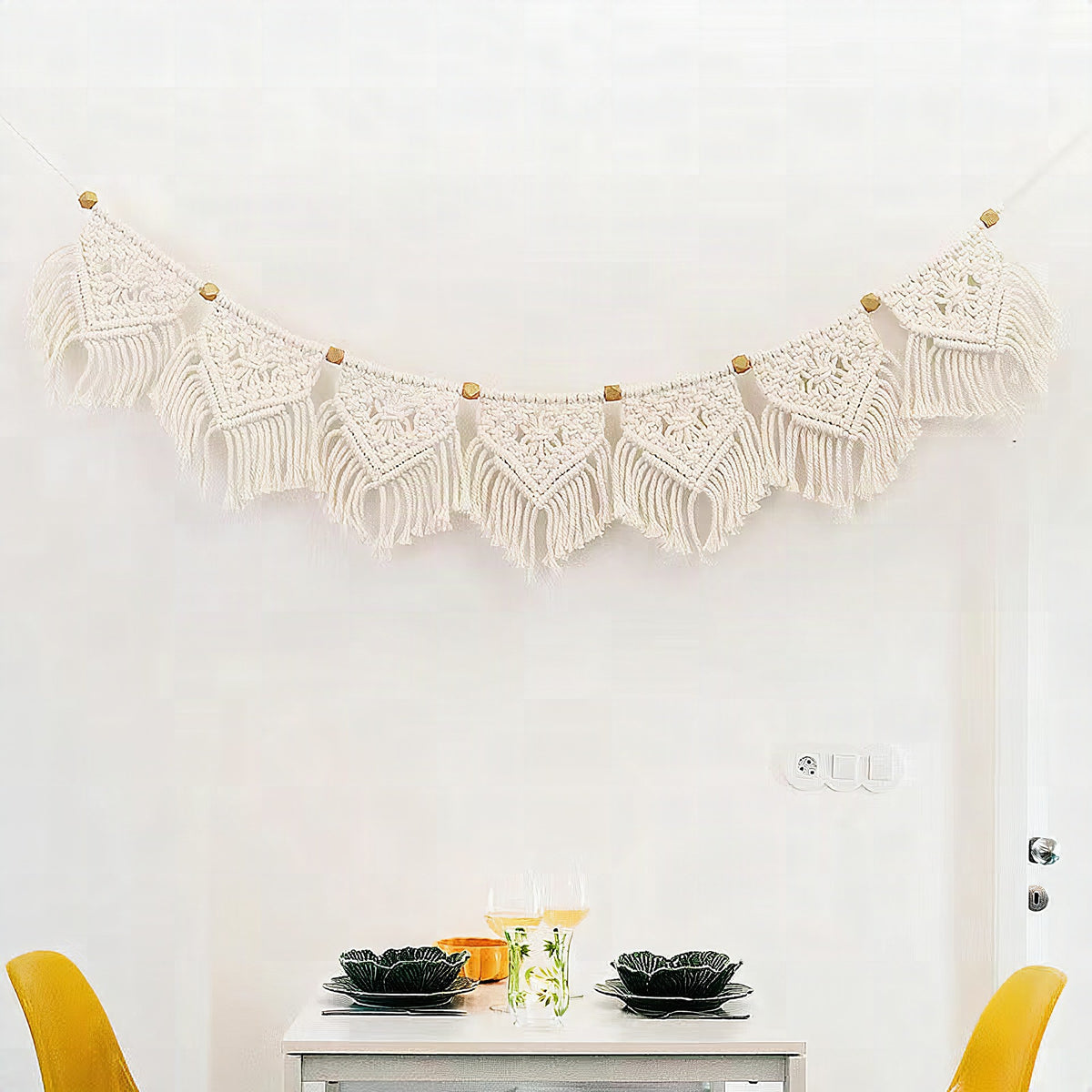 Guirnalda decorativa de macramé para pared