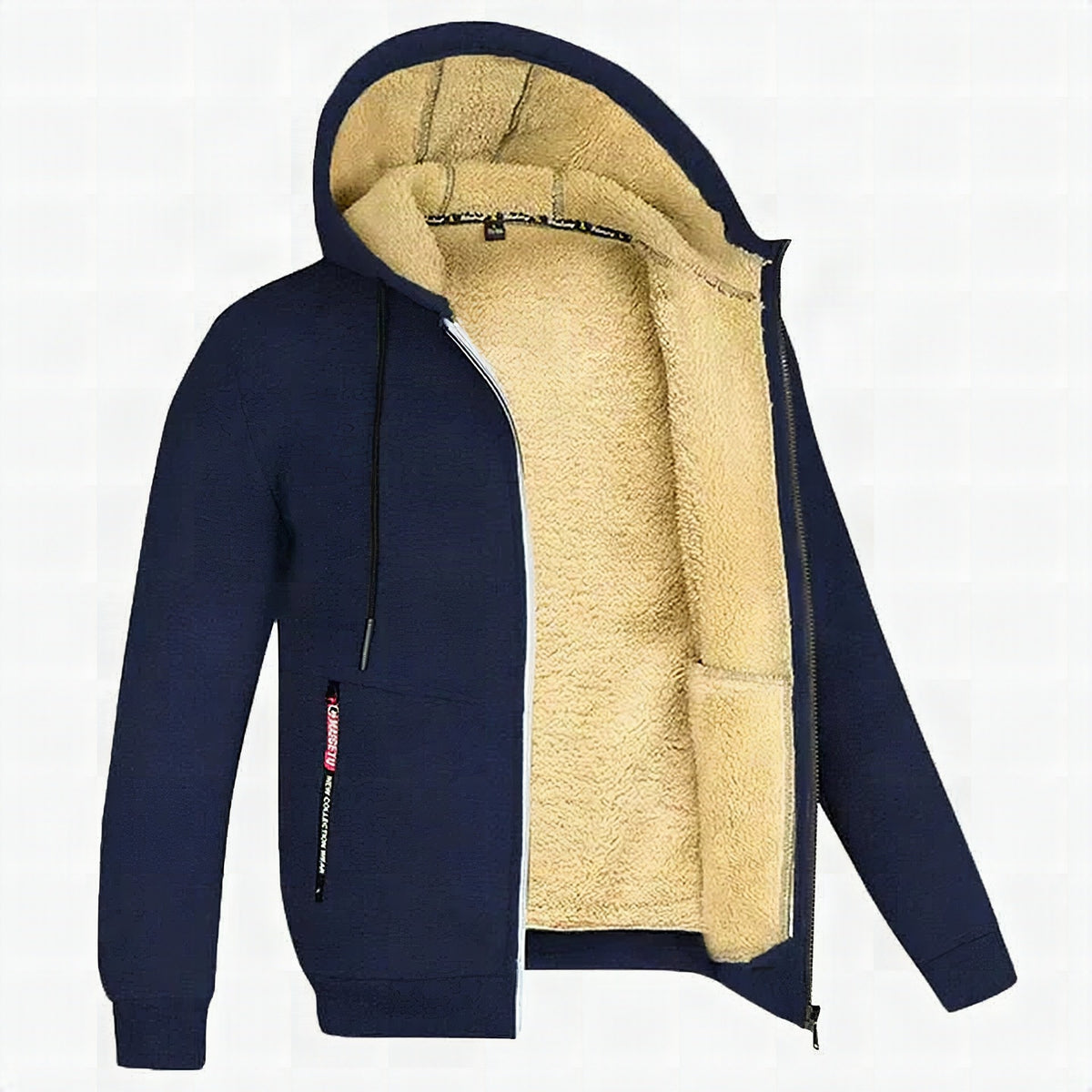 Chaqueta de felpa TOMMY con capucha y cremallera frontal en diferentes colores