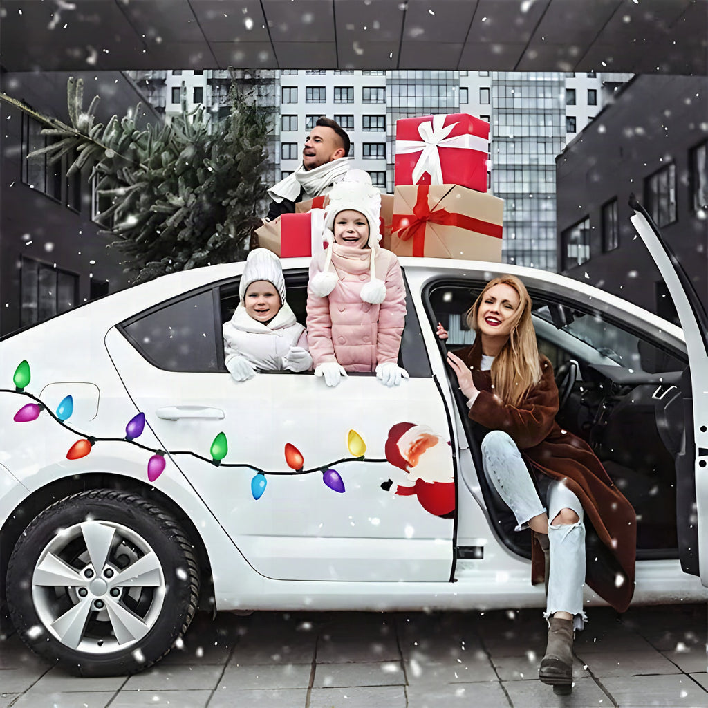 Adornos navideños magnéticos reflectantes con forma de bombilla