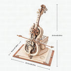 Puzzle 3D de violonchelo mecánico de madera