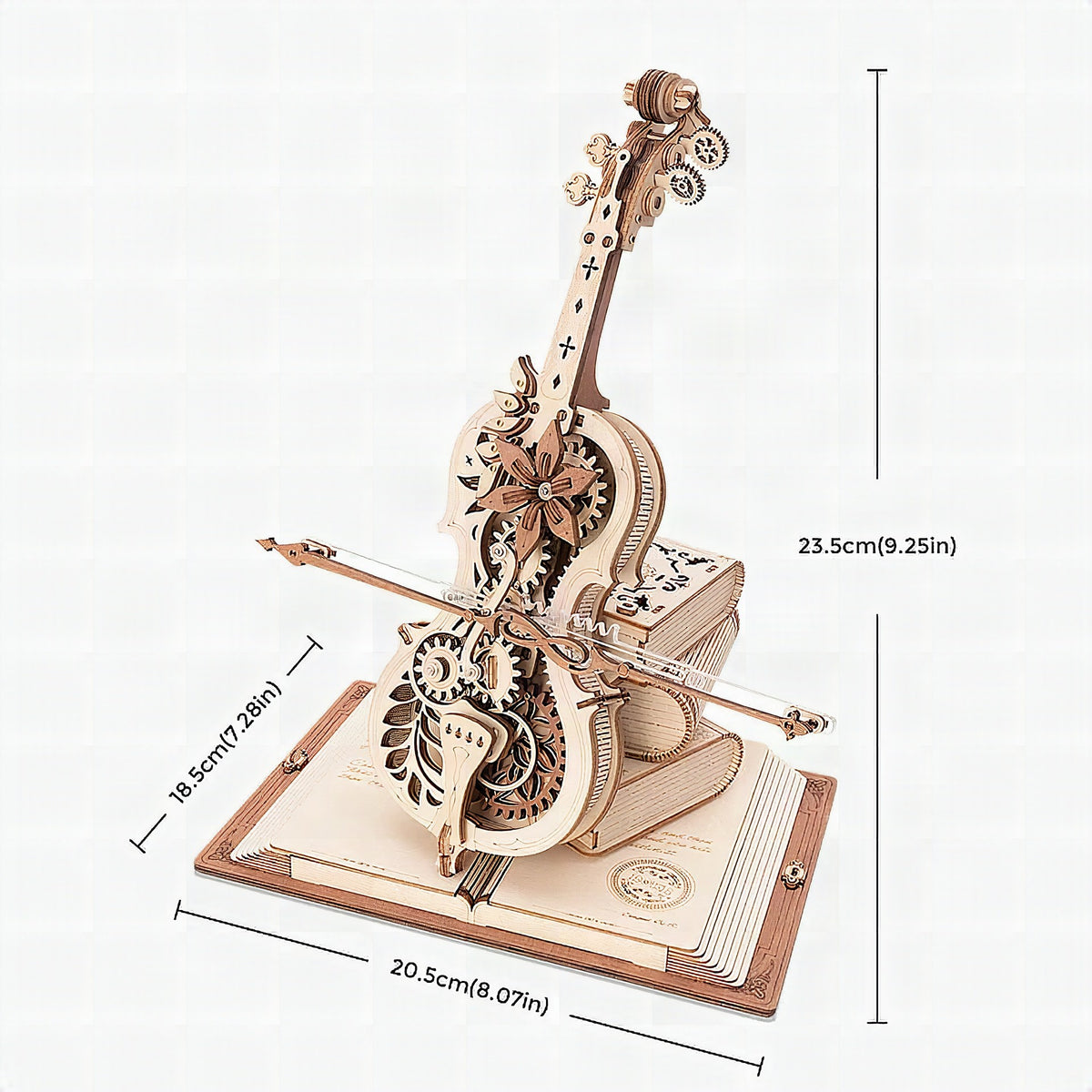 Puzzle 3D de violonchelo mecánico de madera