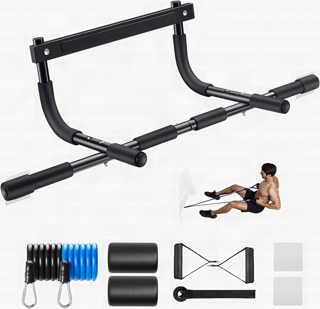 Barra de dominadas PowerGrip para marco de puerta – Capacidad 200 kg – Multiagarre para entrenamiento completo de tren s