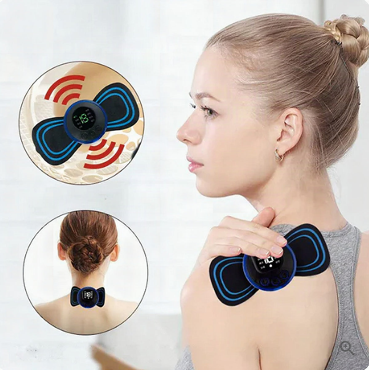 Masajeador portátil con 8 modos y pantalla LCD