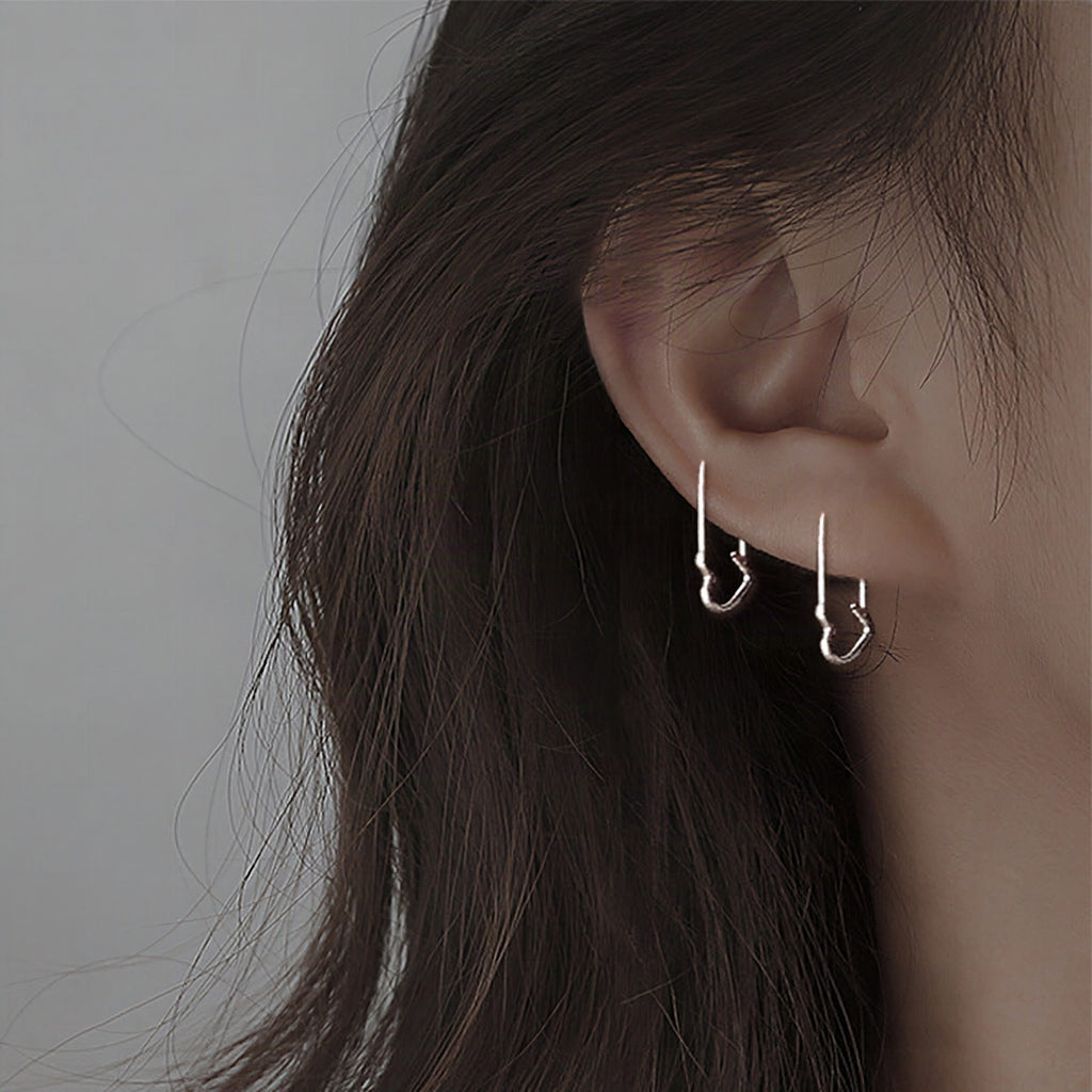 Pendientes elegantes con forma de corazón