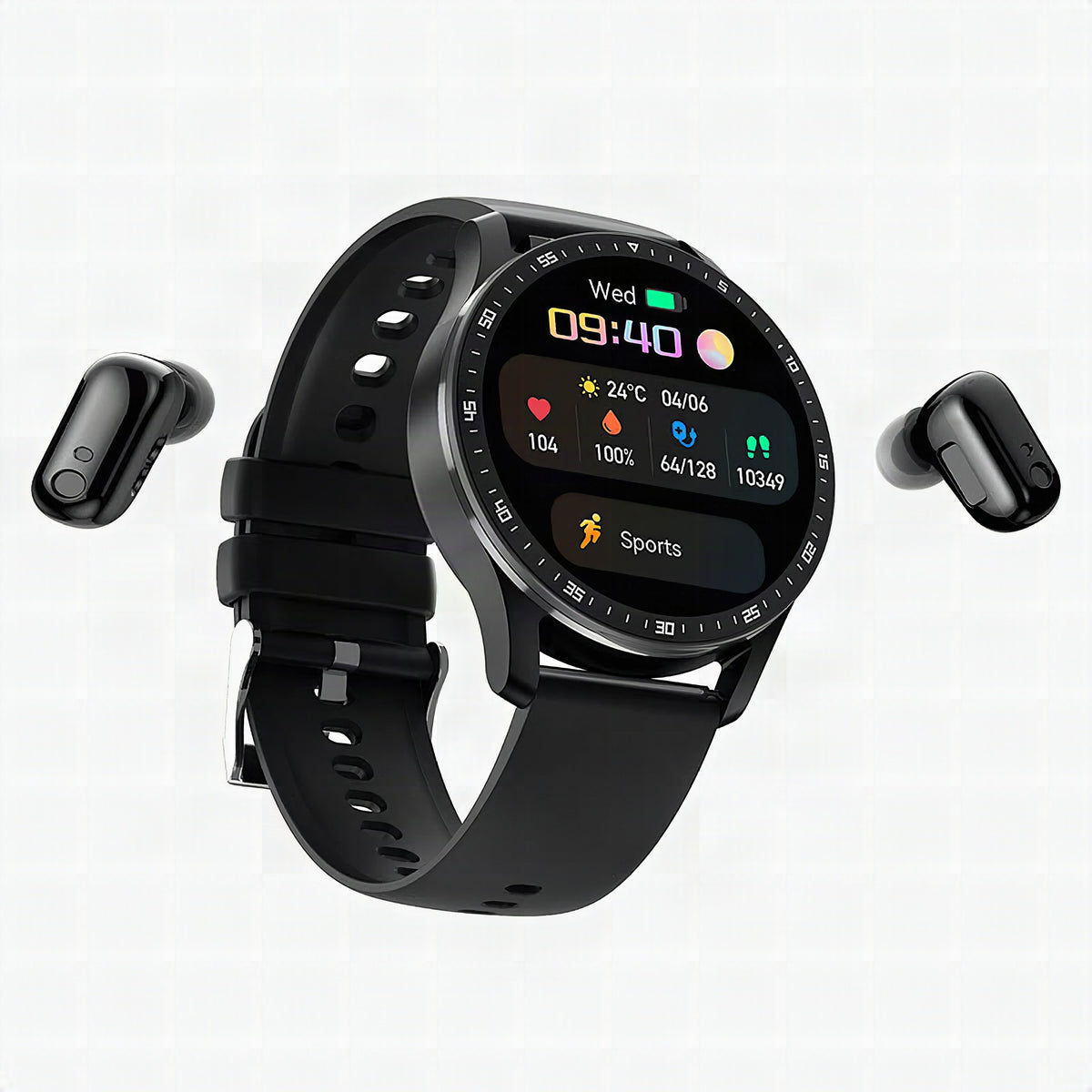 Smartwatch 2 en 1 con auriculares integrados (iPhone y Android)