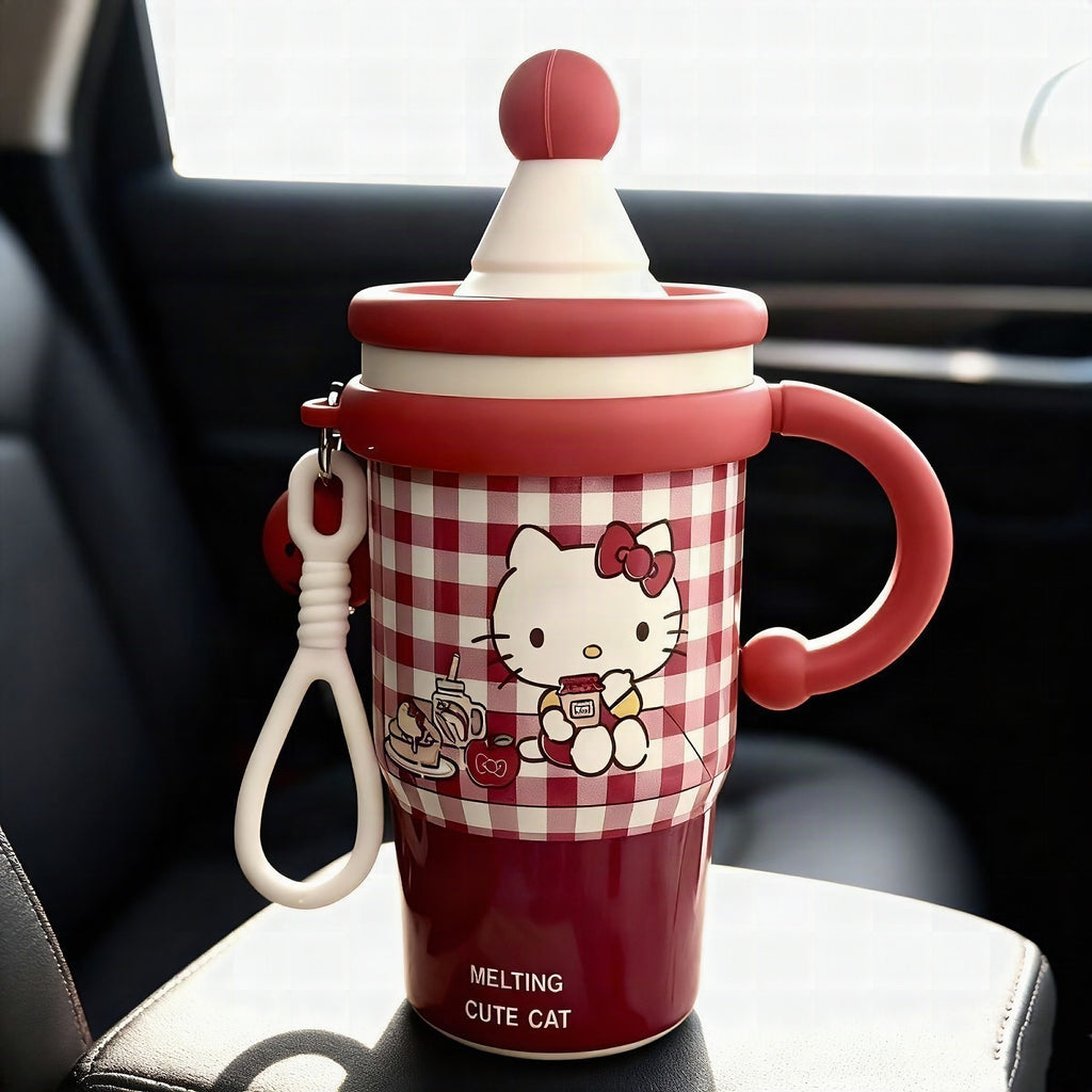 Vaso térmico con diseño de gato adorable para mujer