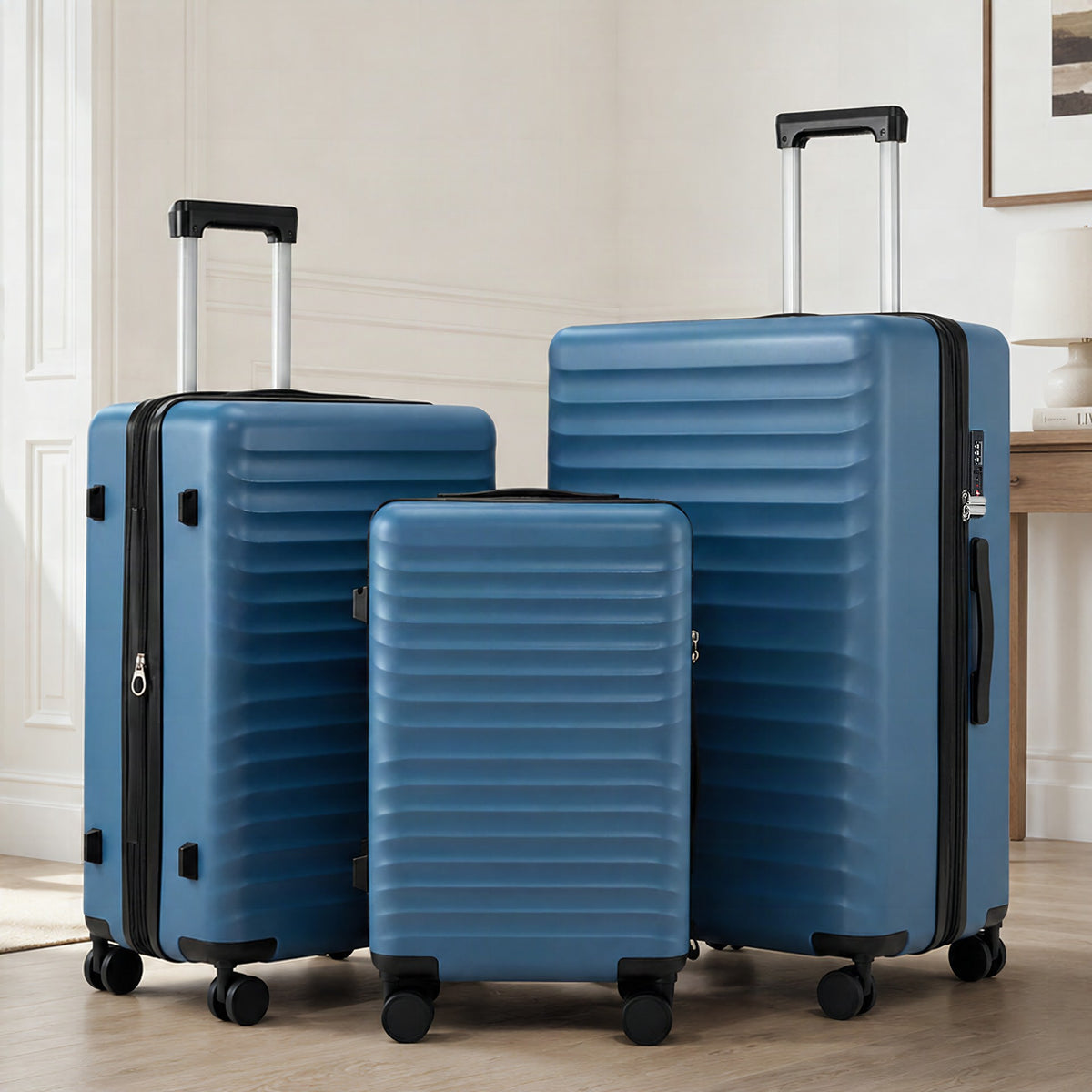 Maleta de viaje resistente con ruedas giratorias 360°