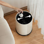 Cubo de basura con doble compartimento redondo