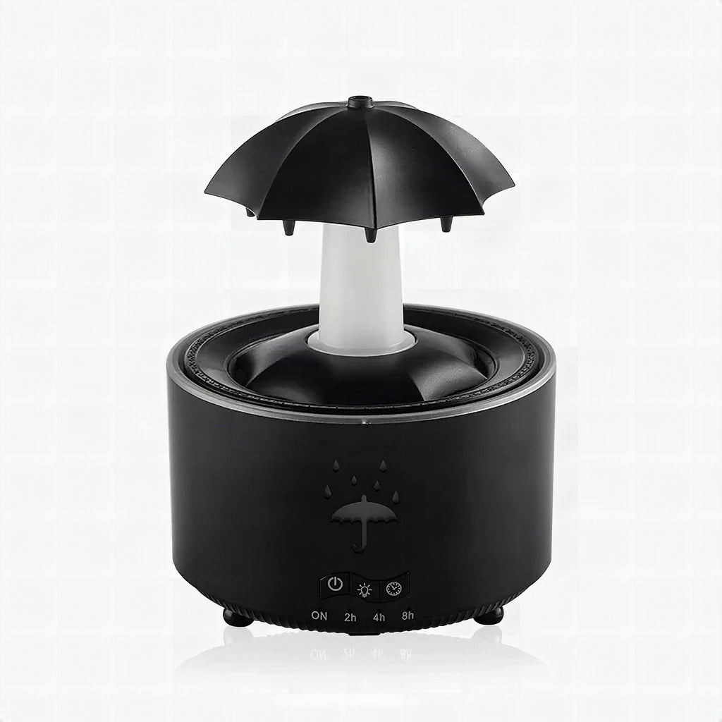 Humidificador de aire con forma de paraguas y gotas de agua
