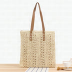 Bolso de playa de hombro artesanal en material natural con diseño resistente