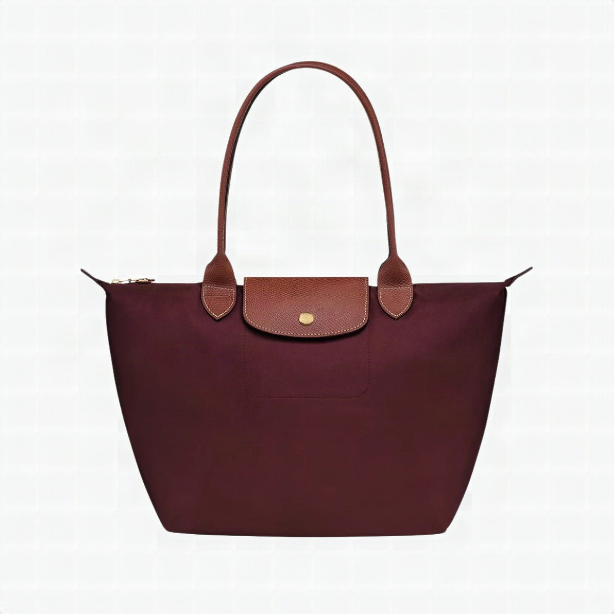 Bolso Longchanp Le Pliage en nylon y piel, vista frontal completa