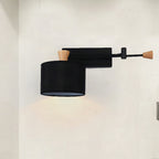 Aplique de pared con pantalla de tambor en tela, 1 luz, estilo contemporáneo