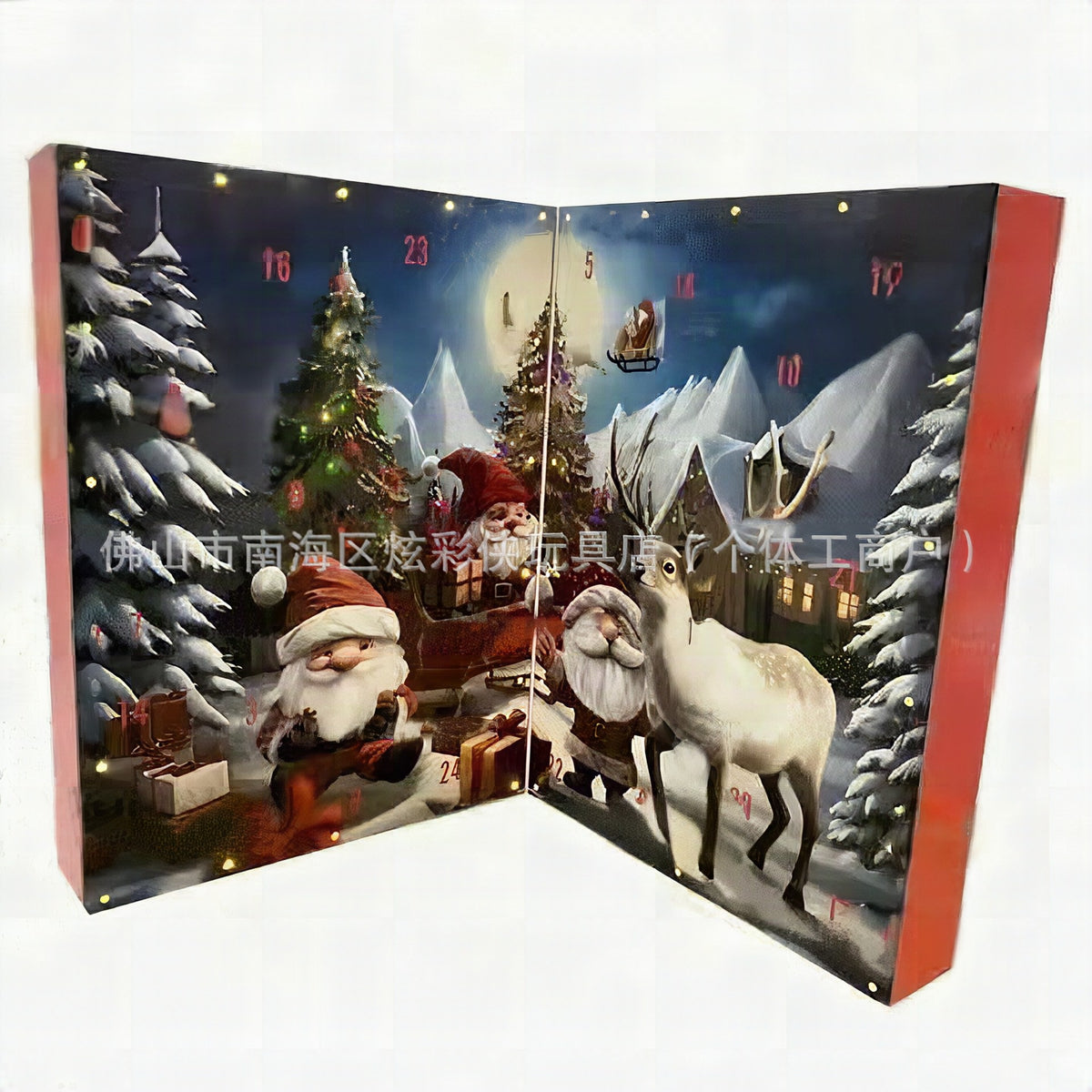 Calendario de adviento con gnomos navideños, 24 piezas