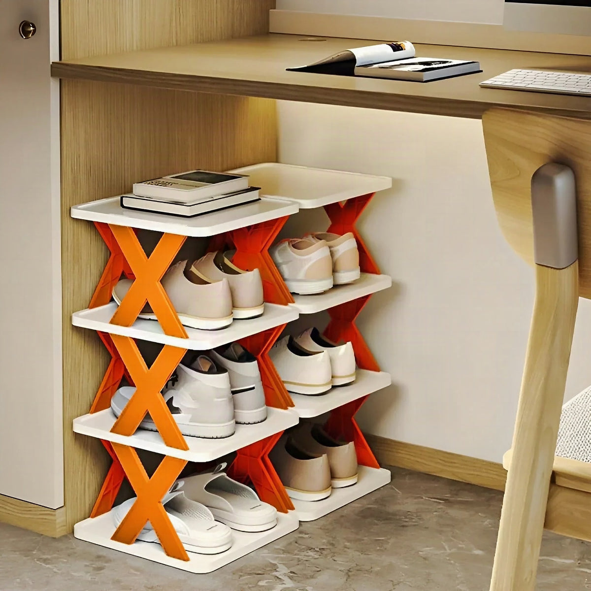 Zapatero plegable multifuncional para ahorrar espacio