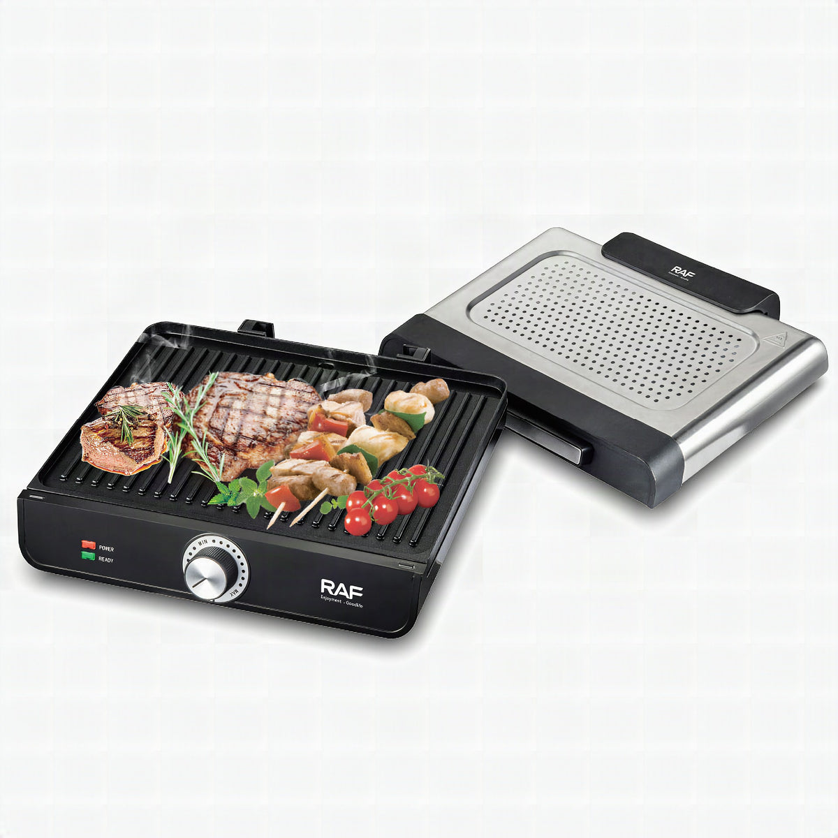 Parrilla eléctrica con control de temperatura ajustable