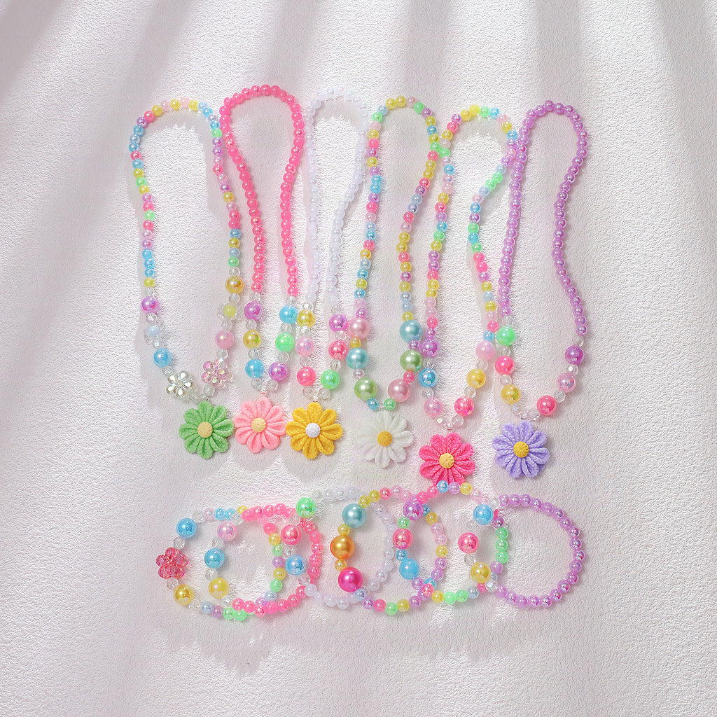 Conjunto de bisutería infantil con colgante de flor