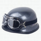 Casco de moto retro con gafas