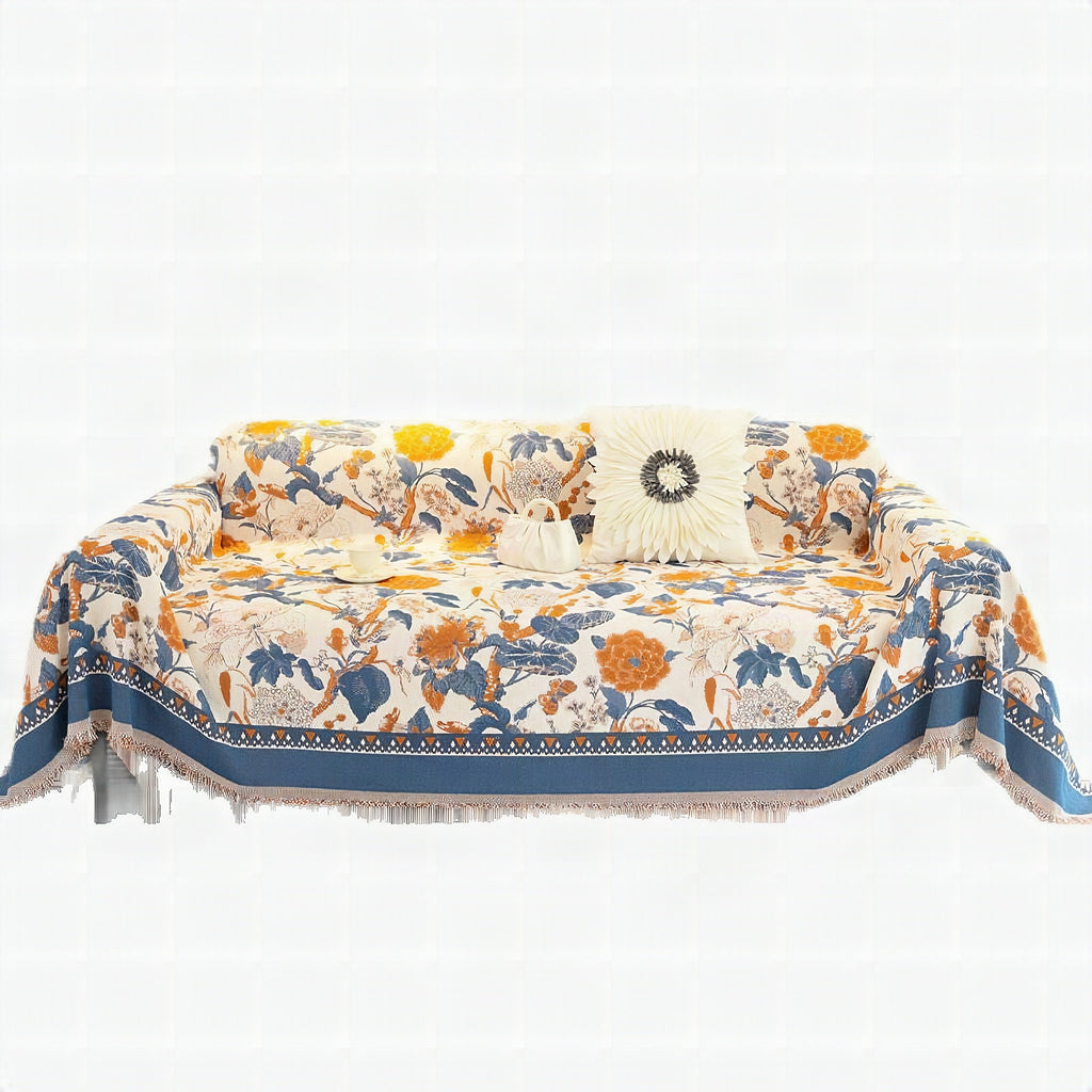 Funda decorativa para sofá con estampado floral