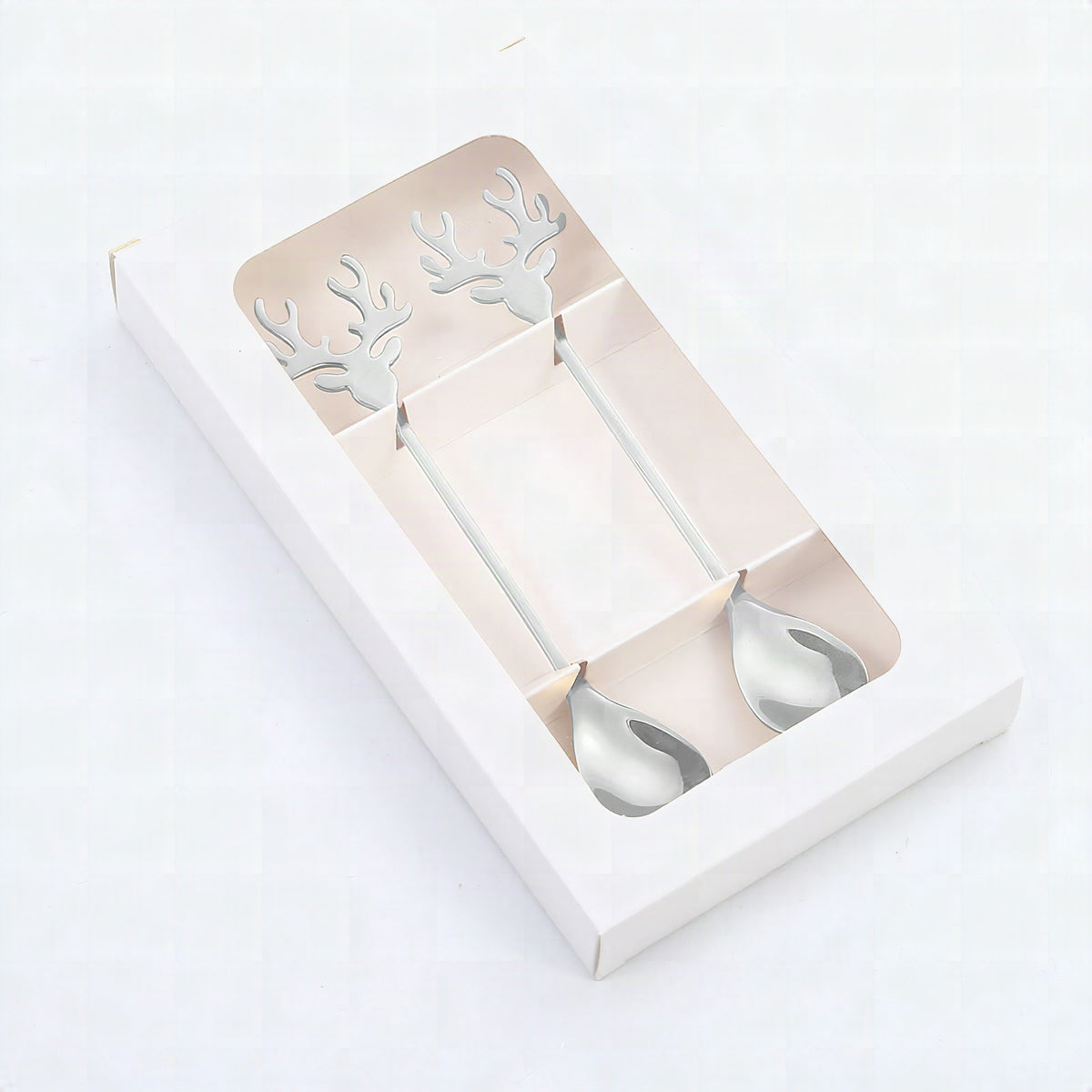 Set de cucharas y tenedores navideños de acero inoxidable