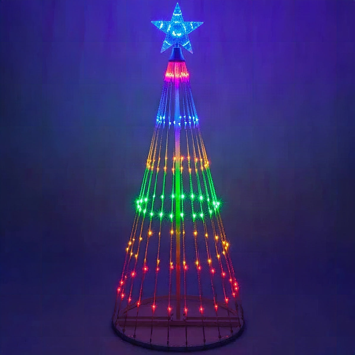 Árbol de Navidad luminoso LED multicolor con animación para exterior