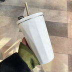 Vaso con pajita plegable