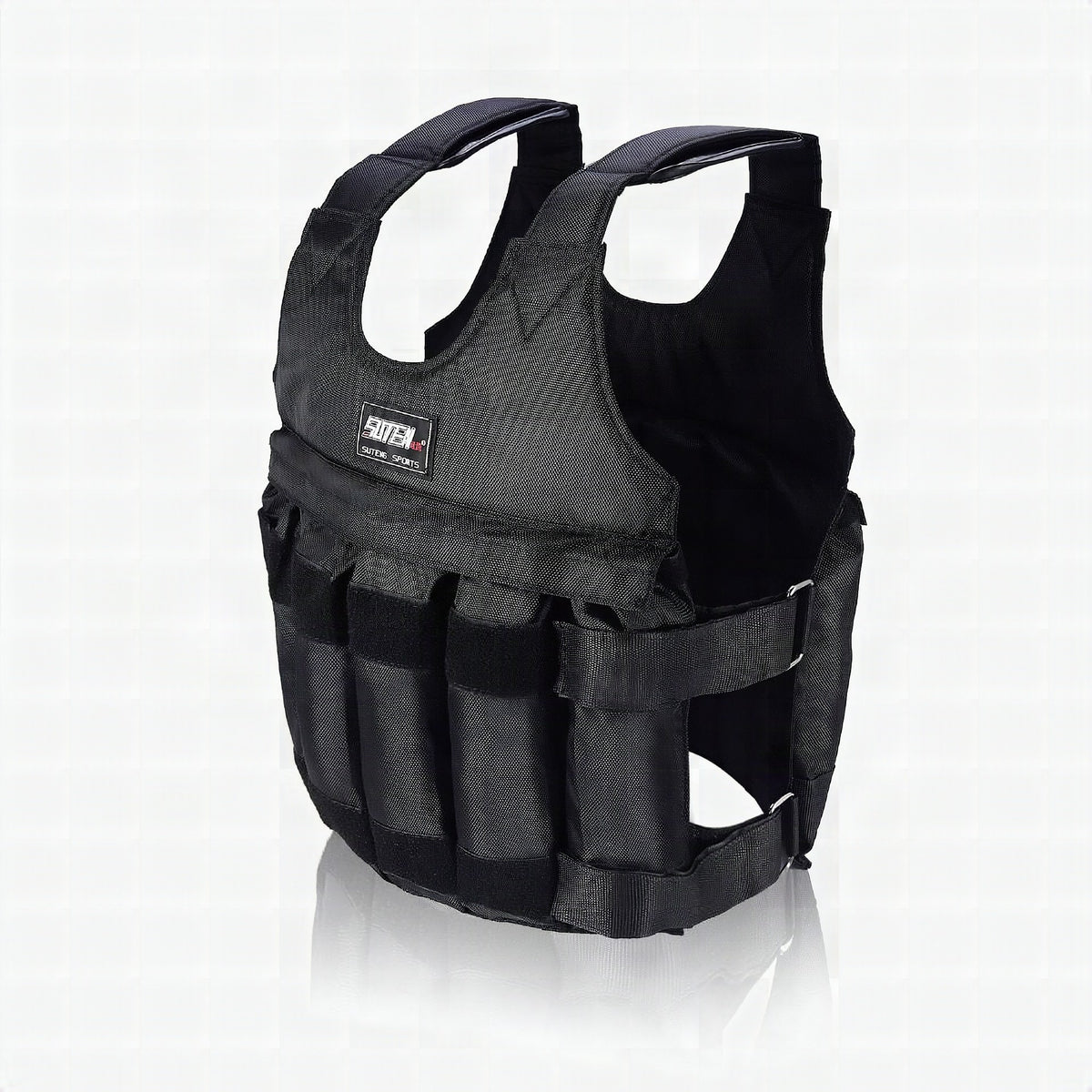 Chaleco con peso ajustable de 20 kg con cierre de velcro y tirantes anchos