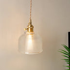 Aplique de pared industrial de 1 luz con pantalla de cristal transparente
