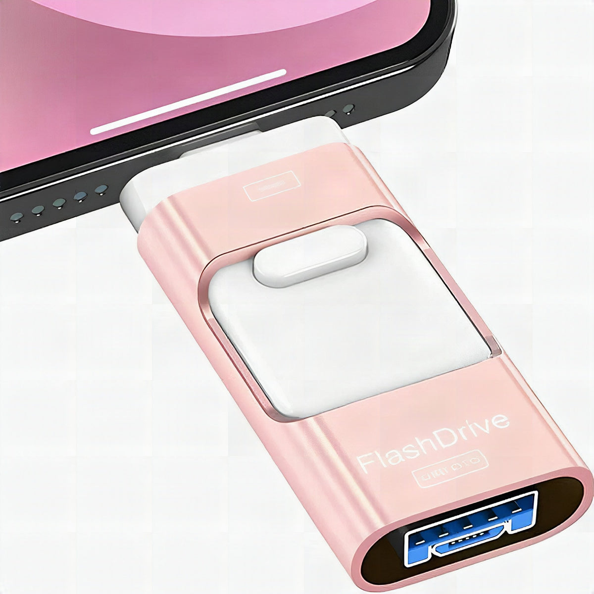 Memoria USB 4 en 1 para iPhone, Android y PC con transferencia rápida de archivos