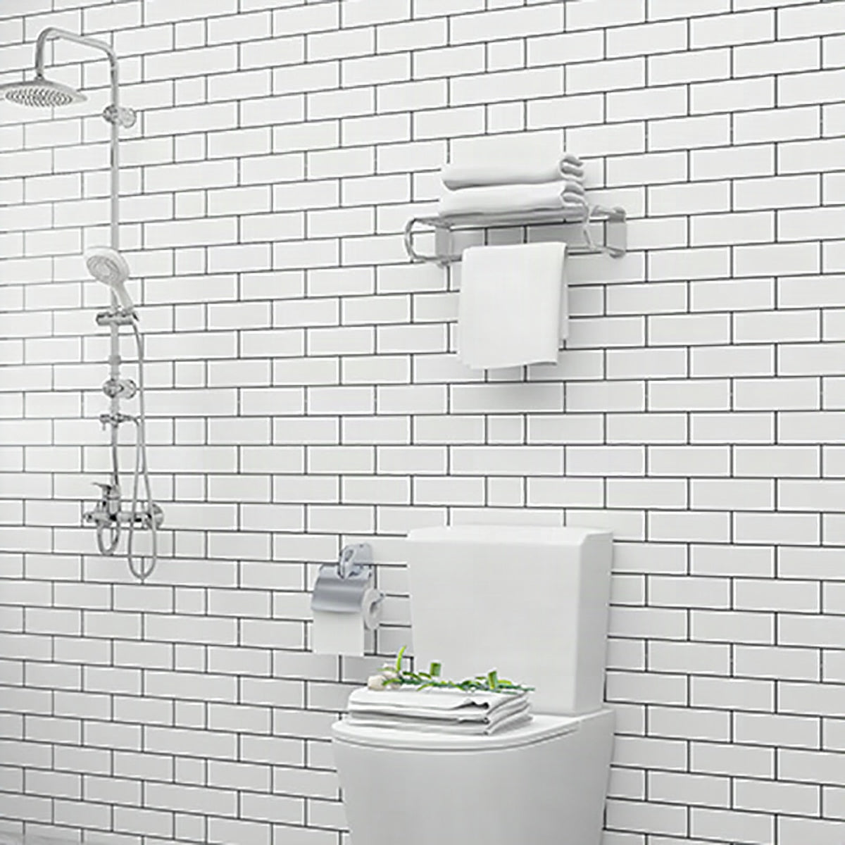 Papel pintado autoadhesivo PVC impermeable 60 × 500 cm para cocina y baño