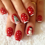 Uñas postizas de diseño navideño