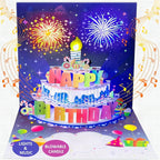 Tarjeta de cumpleaños con música y efecto de luz