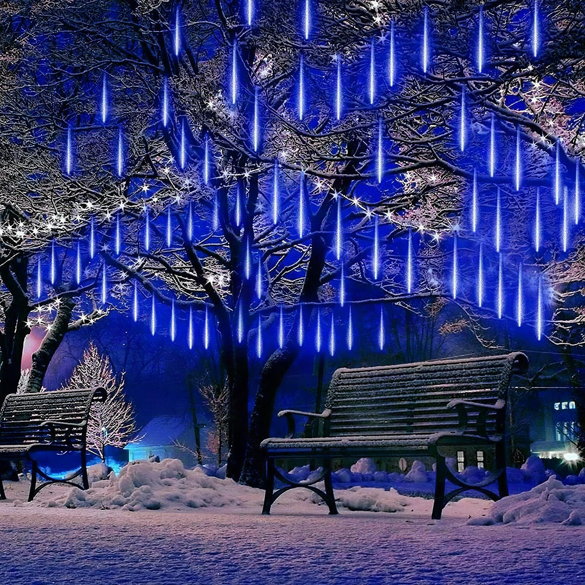 Guirnalda LED impermeable con forma de gotas de lluvia