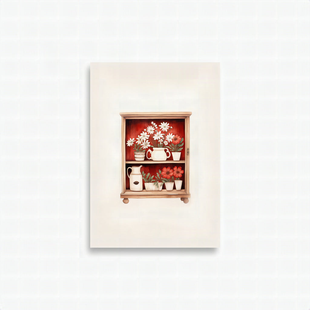 Póster Estantería con flores