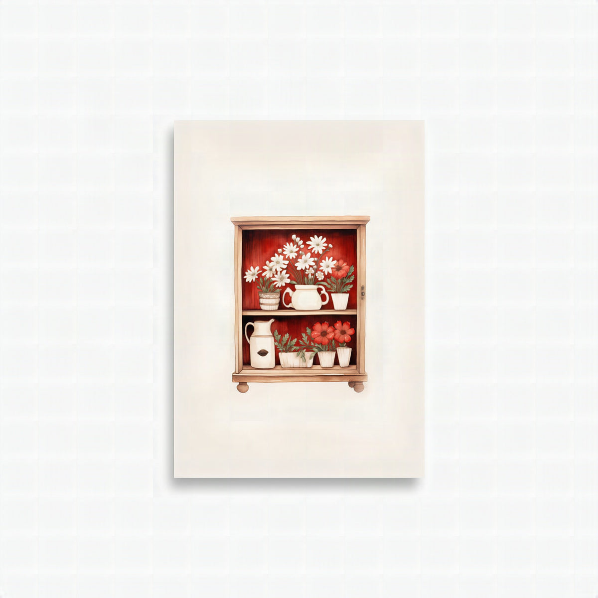 Póster Estantería con flores