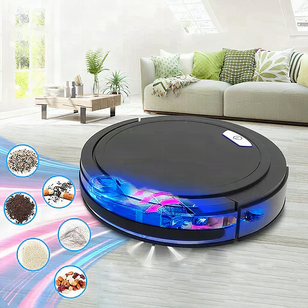 Robot aspirador Cleanoro S6 compacto e inteligente para pelo de mascotas, suelos duros y alfombras