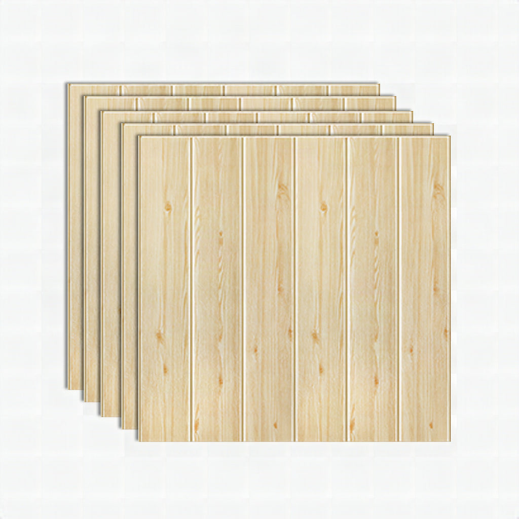 Panel decorativo autoadhesivo con imitación de veta de madera y respaldo de espuma