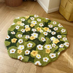 Alfombra de baño estilo margaritas y musgo