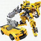 Robot transformable Optimus y Bumblebee en modo vehículo y robot, figura articulada para niños