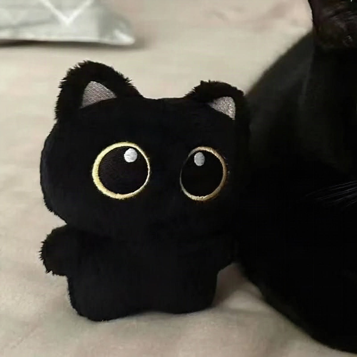 Gatito de peluche negro de 10 cm para niños