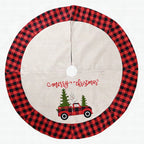 Falda para árbol de Navidad de lino con diseño de coche 120 cm