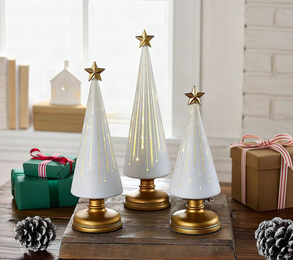 Set de árboles de Navidad LED luminosos con temporizador