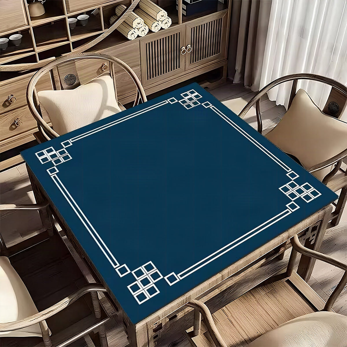 Mantel decorativo para mesa con símbolos tradicionales
