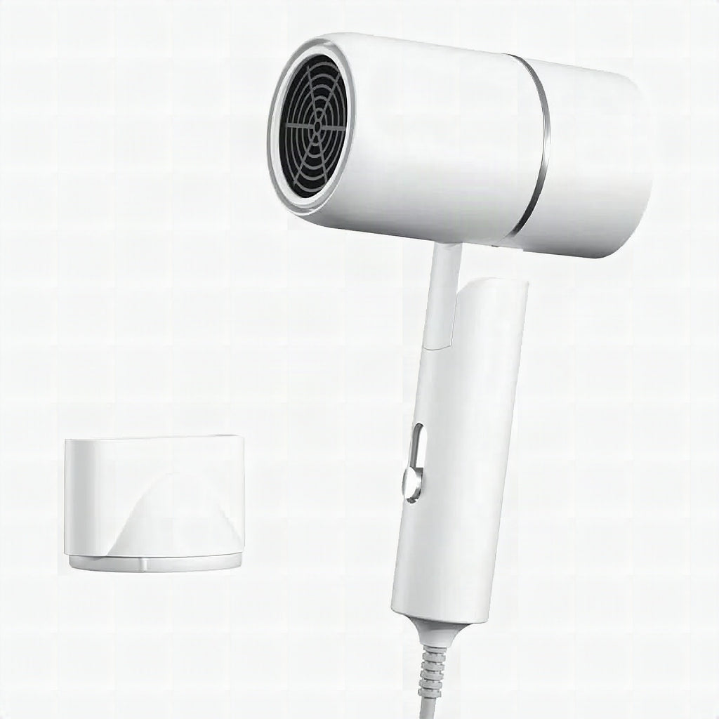 Secador de pelo plegable con tecnología iónica para un cabello brillante