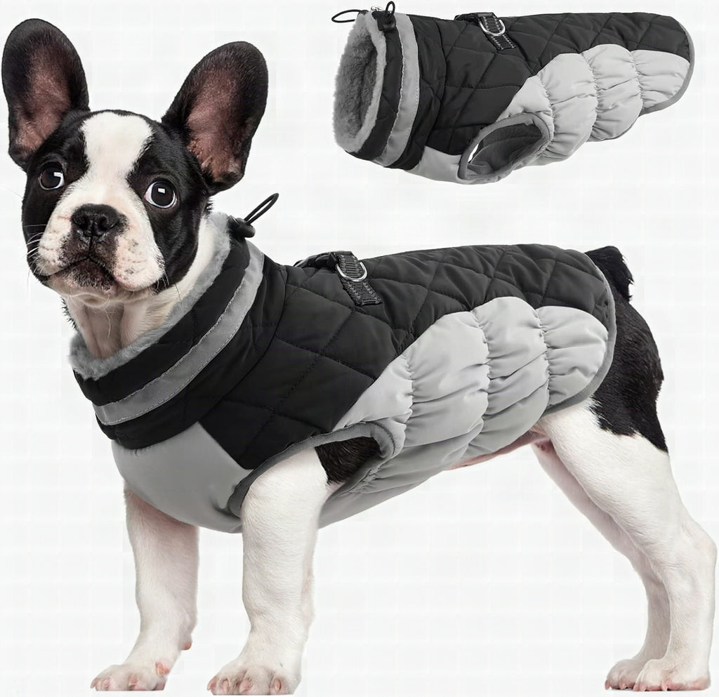 Chaqueta arnés de invierno SafeWalk – Impermeable con reflectantes y forro polar para perros
