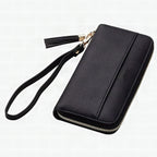Cartera elegante con cremallera práctica y ranuras para tarjetas