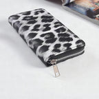 Cartera clásica con estampado de leopardo para mujer
