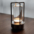 Lámpara de mesa de cristal con panel táctil y carga USB