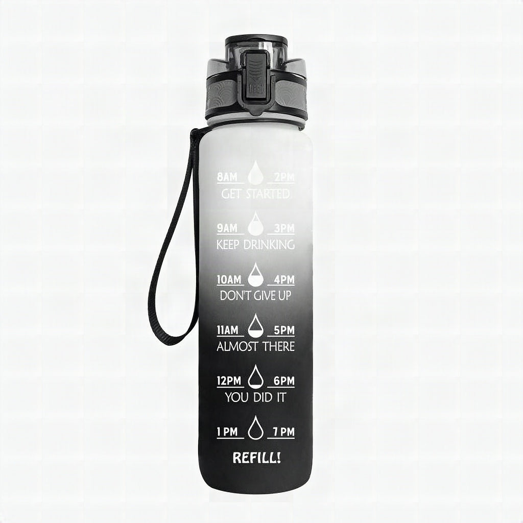 Botella de agua con marcador horario HydraHero – ¡Mantente fresco e hidratado!