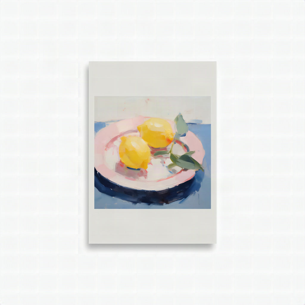 Póster Plato con limones