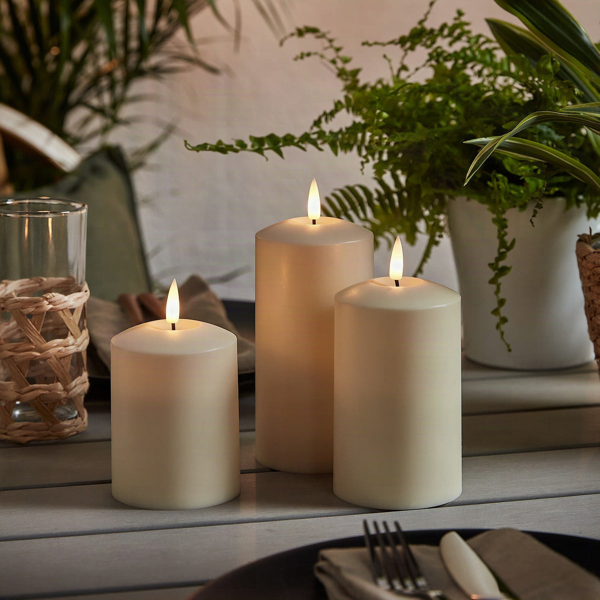 Set de velas LED impermeables para exterior